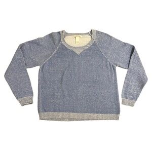 Orvis Blue and Cream Crew Neck Sweater